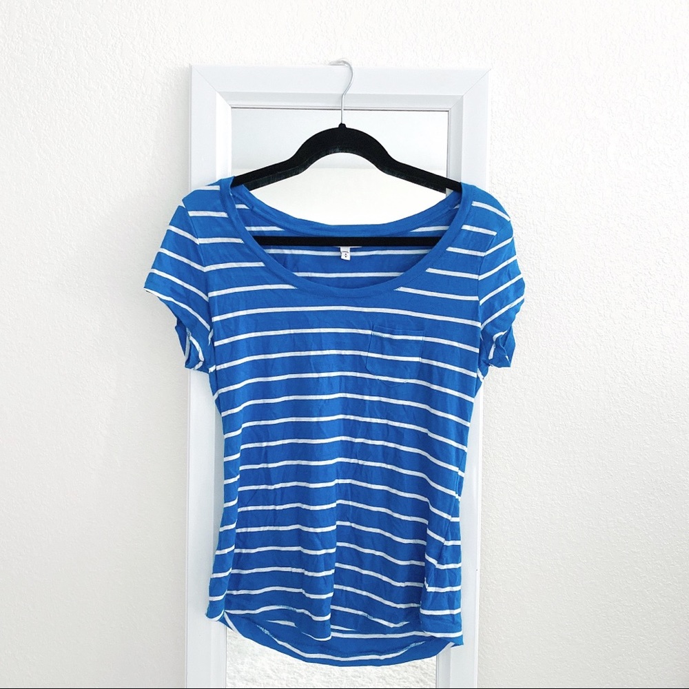 Express Basic Striped T-Shirt - image 1
